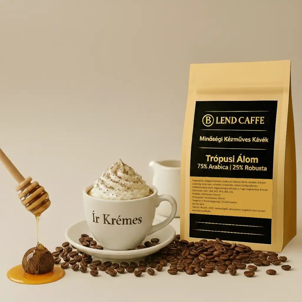 Robusta és Arabica Blend - Trópusi Álom - Ír krémes kávé aromával Robusta és Arabica Blend - Trópusi Álom - Ír krémes kávé aromával